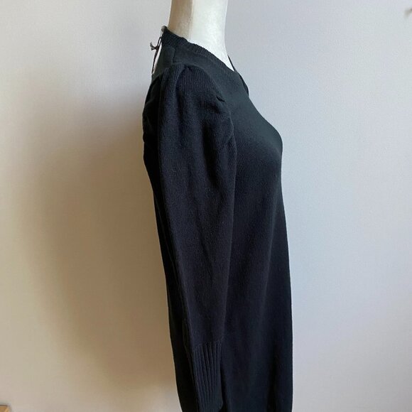 WAYF BNWT Black Sweater Dress "Lola" Puff Sleeve S - Picture 5 of 8